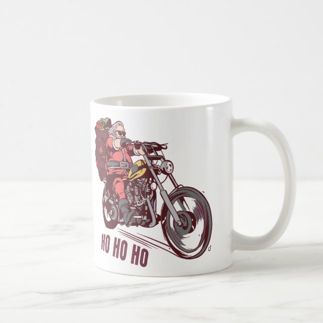 Santa Biker Christmas Costume for Bikers Invitatio Coffee Mug (Right)