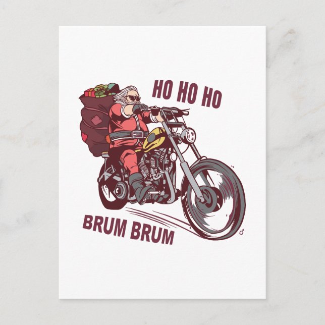 Santa Biker Christmas Costume for Bikers Invitatio Postcard (Front)