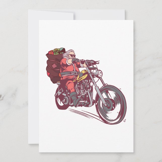 Santa Biker Christmas Costume for Bikers Invitation (Front)