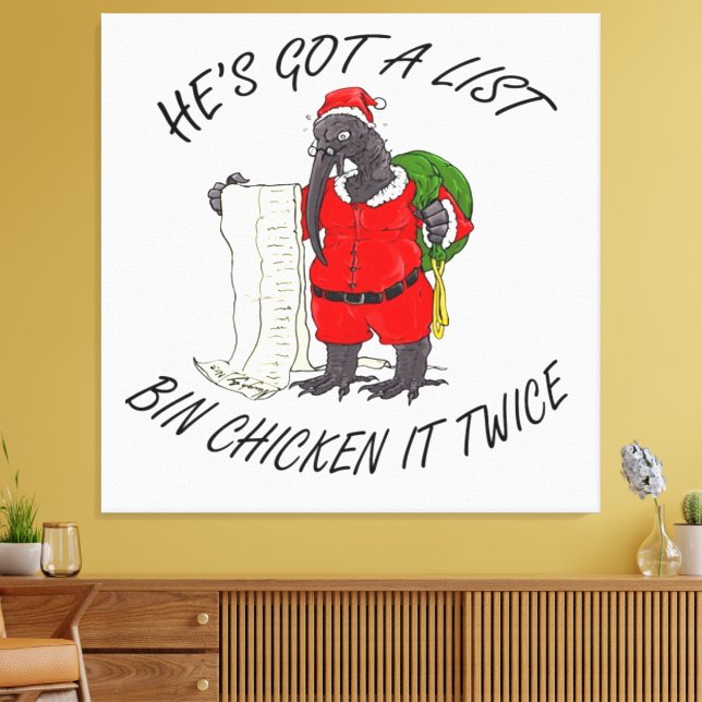 Santa Bin Chicken  Canvas Print (Insitu(LivingRoom))