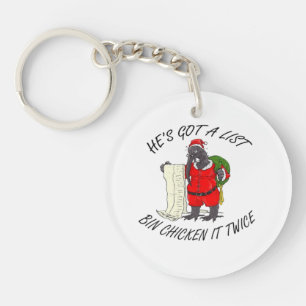 Santa Bin Chicken Keychain