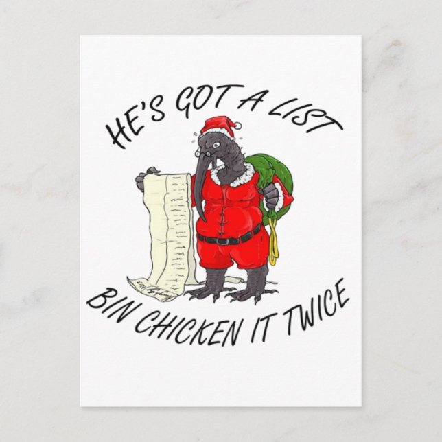Santa Bin Chicken  Postcard (Front)