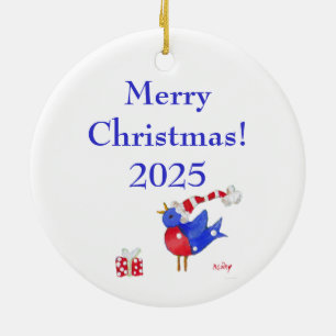 Santa Bird photo ornament