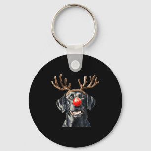 Santa Black Labrador Christmas Black Labrador Dog  Keychain