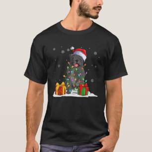 Santa Black Pug Christmas Lights Sweater Xmas Dog