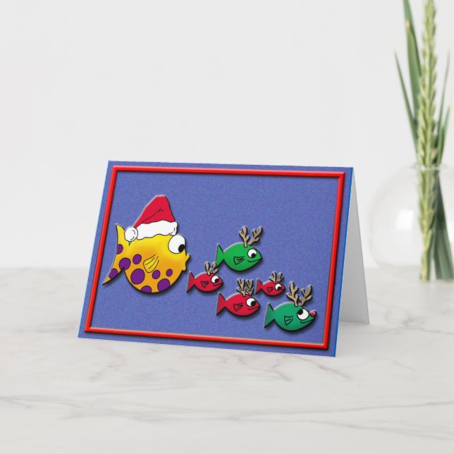 Santa Blowfish Holiday Card (Front)