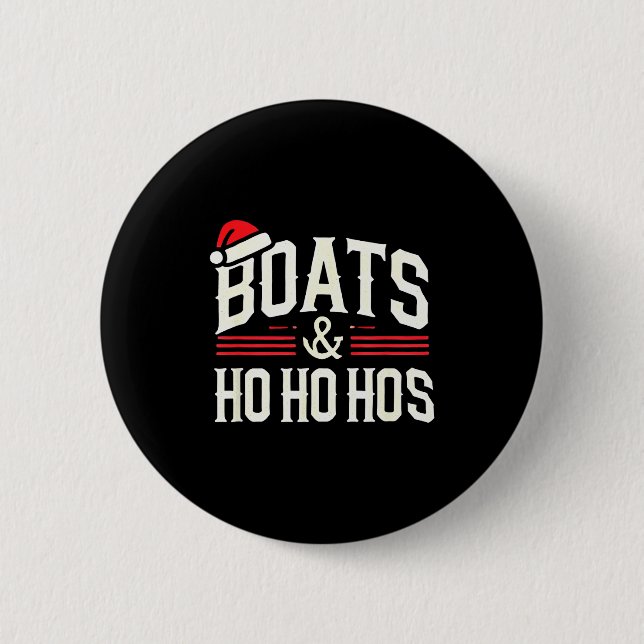 Santa Boats And Ho Ho Hos Christmas  2 Inch Round Button (Front)