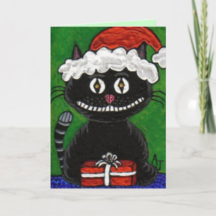 SANTA BOBO the BLACK CAT - Christmas card