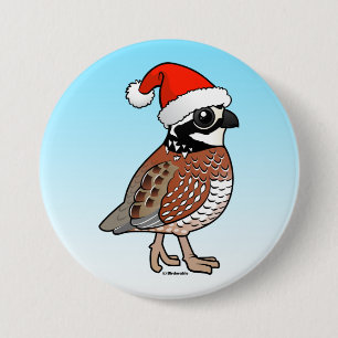 Santa Bobwhite 3 Inch Round Button