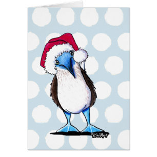 Santa Booby Bird Christmas Card