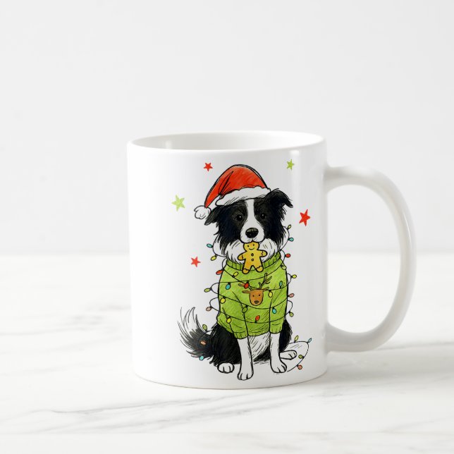 Santa Border Collie Christmas Border Collie Dog Mo Coffee Mug (Right)