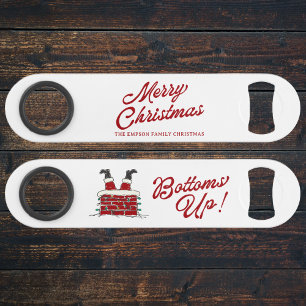 Santa Bottoms Up Funny Christmas Holiday Party Bar Key
