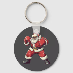 Santa Boxing Lover Funny Mma Muay Thai Boxer Chris Keychain