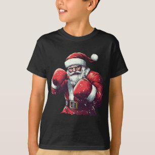 Santa Boxing Lover Mma Muay Thai Boxer Christmas X T-Shirt