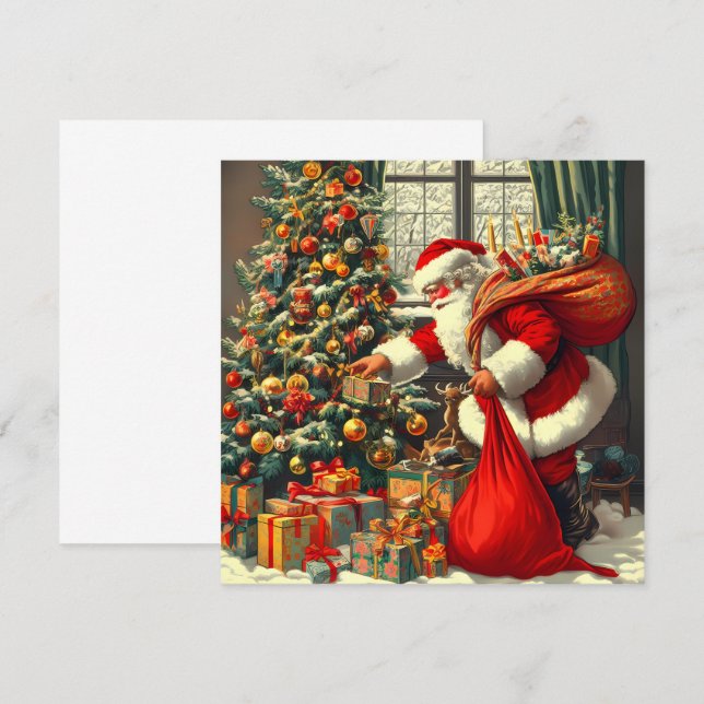 Santa brings joy to the children card (Front/Back)