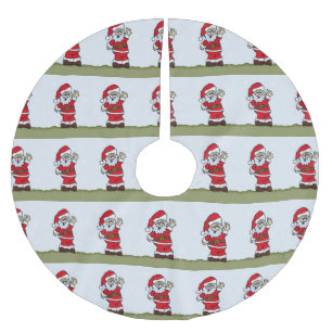 Santa Brushed Polyester Tree Skirt