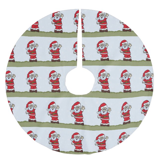 Santa Brushed Polyester Tree Skirt (Front)