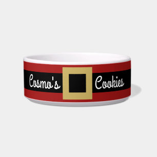Santa Buckle Personalized Pet Name Cat or Dog Food Bowl
