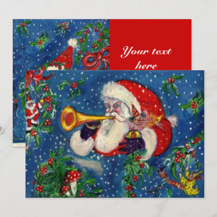 SANTA BUGLER MUSICAL CHRISTMAS NIGHT HOLIDAY PARTY INVITATION