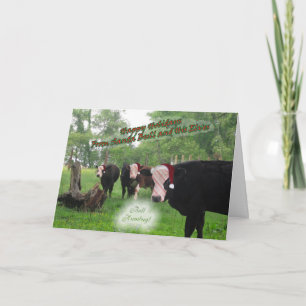 Santa Bull Christmas Card