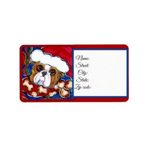 SANTA BULLDOG LABEL