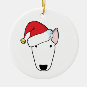 Santa Bully bull terrier Christmas tree decoration