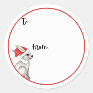 Santa Bunnies Classic Round Sticker