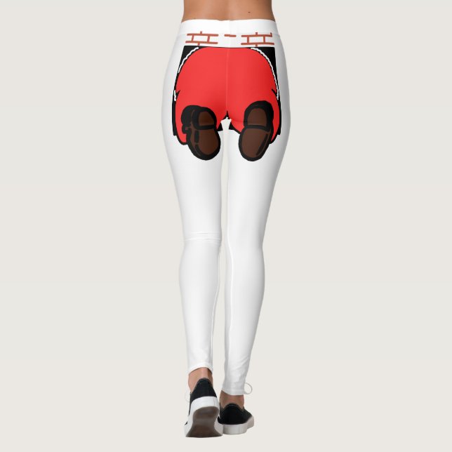 Santa Butt Leggings White (Back)