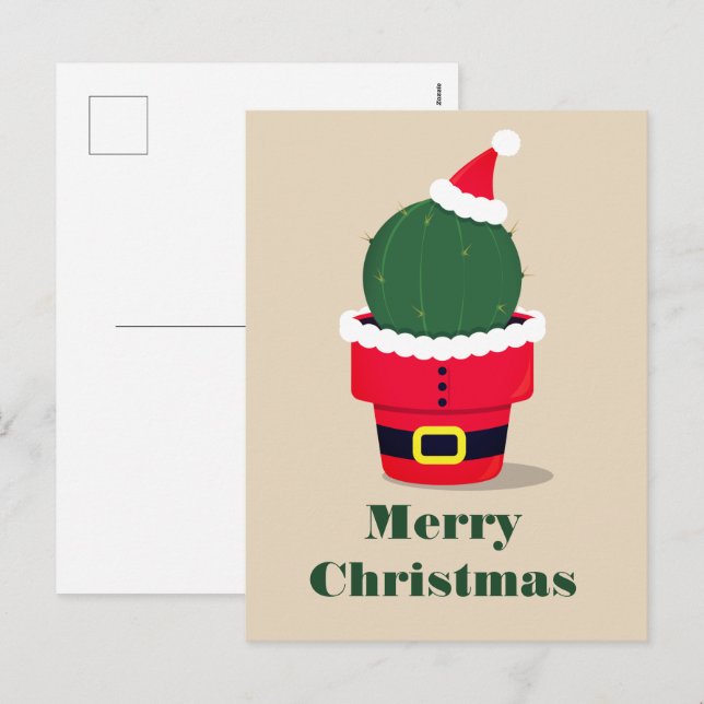 Santa Cactus Desert Christmas Holiday Postcard (Front/Back)