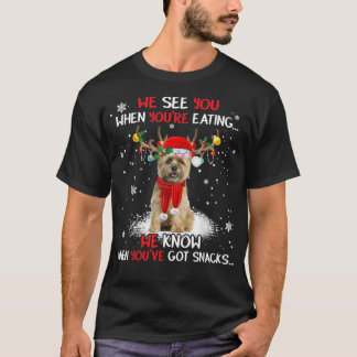Santa Cairn Terrier Reindeer Light Christmas Pajam T-Shirt