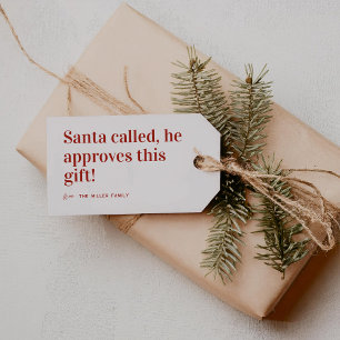 Santa Called   Cute Christmas Gift Tags