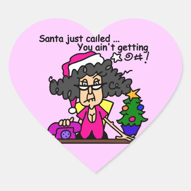 Santa Called Heart Sticker (Front)