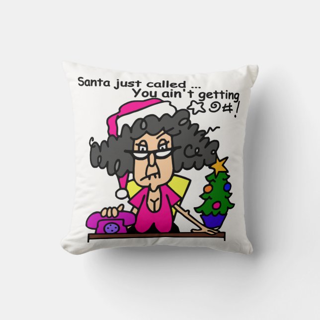 Santa Called Throw Pillow (Front)