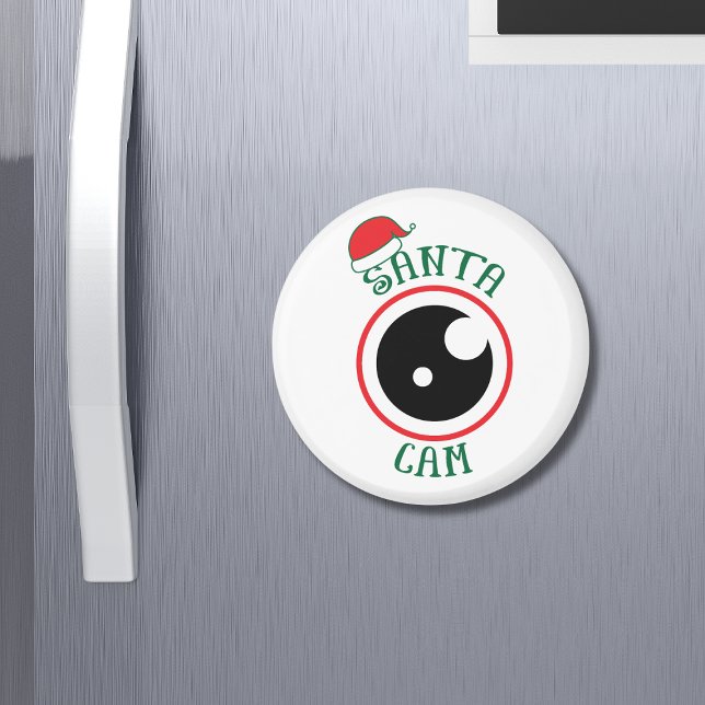 Santa Cam Cute Modern Festive Christmas Magnet (Creator Uploaded)