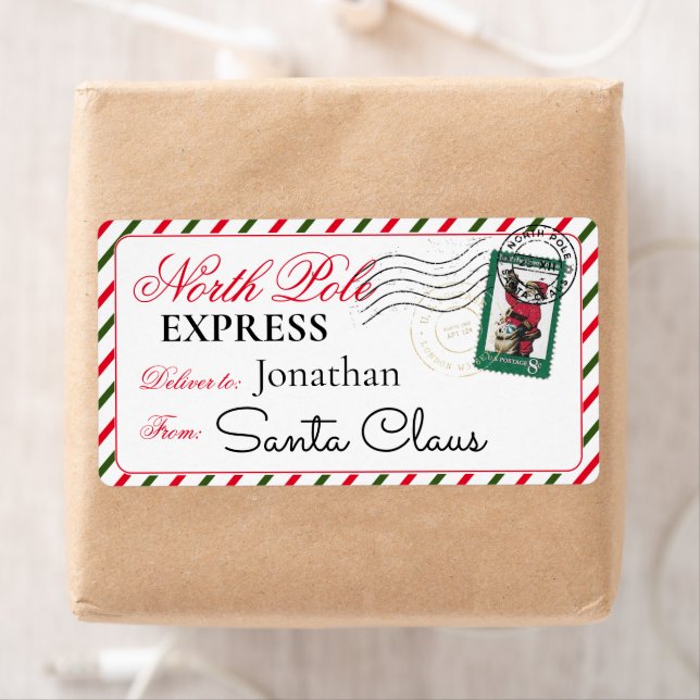Santa Candy Cane North Pole Personalized Christmas (Insitu)