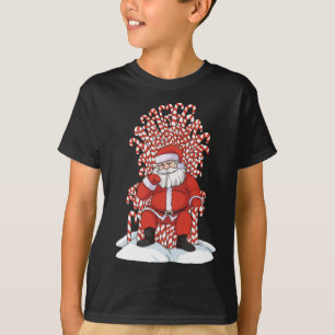 Santa Candy Cane Trone Christmas Pajama Cool Parod T-Shirt
