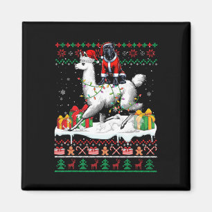 Santa Cane Corso Riding Llama Christmas Sweater Lo Magnet