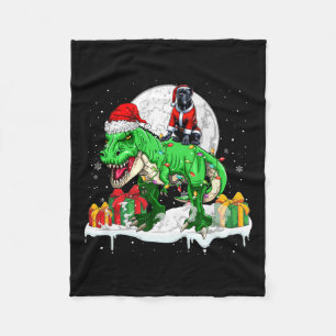 Santa Cane Corso Riding T-rex Christmas Owner Kids Fleece Blanket