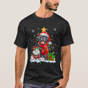Santa Cane Corso With Elf Cat Christmas Lights Own T-Shirt