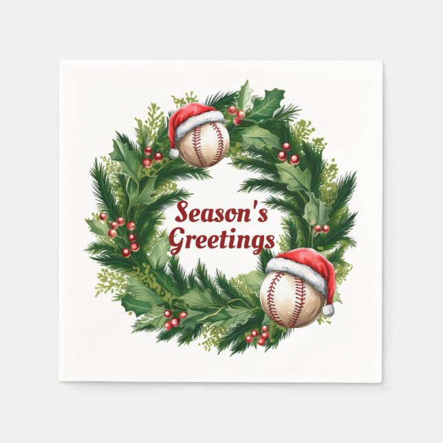 Santa Cap Baseball Customizable  Napkin (Front)