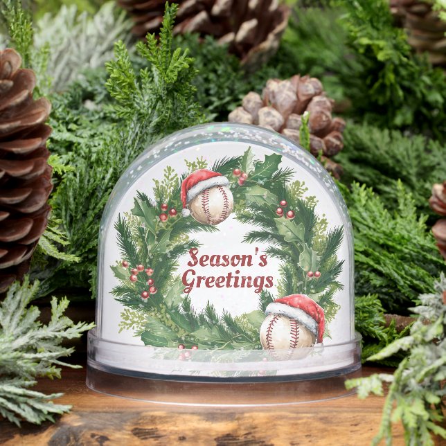 Santa Cap Baseball Customizable  Snowglobe (Winter)