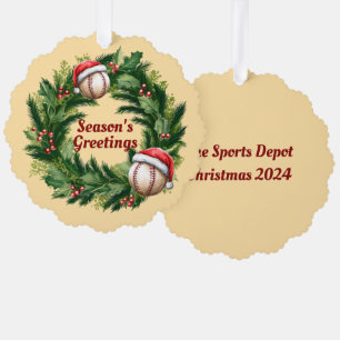 Santa Cap Baseball Ornament Card