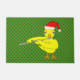 Santa Cap Flute Chick Doormat