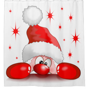 Santa Cartoon Cute Peeking Character © BluedarkArt
