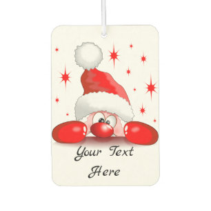 Santa Cartoon Cute Peeking Character © BluedarkArt Air Freshener