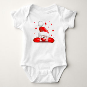 Santa Cartoon Cute Peeking Character © BluedarkArt Baby Bodysuit