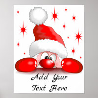 Santa Cartoon Cute Peeking Character © BluedarkArt