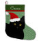 Santa Cat Black With Yellow Eyes Personalized