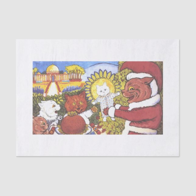 SANTA CAT CHRISTMAS TISSUE PAPER (Front)