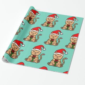 Santa Cat Christmas Wrapping Paper